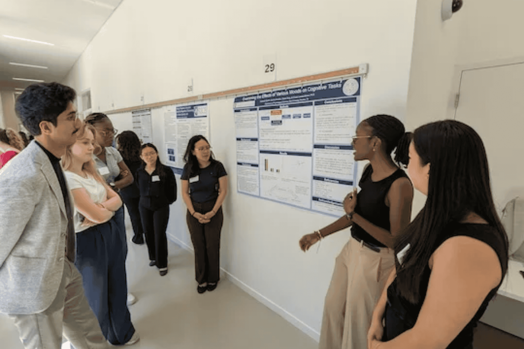 Students in front of a research poster