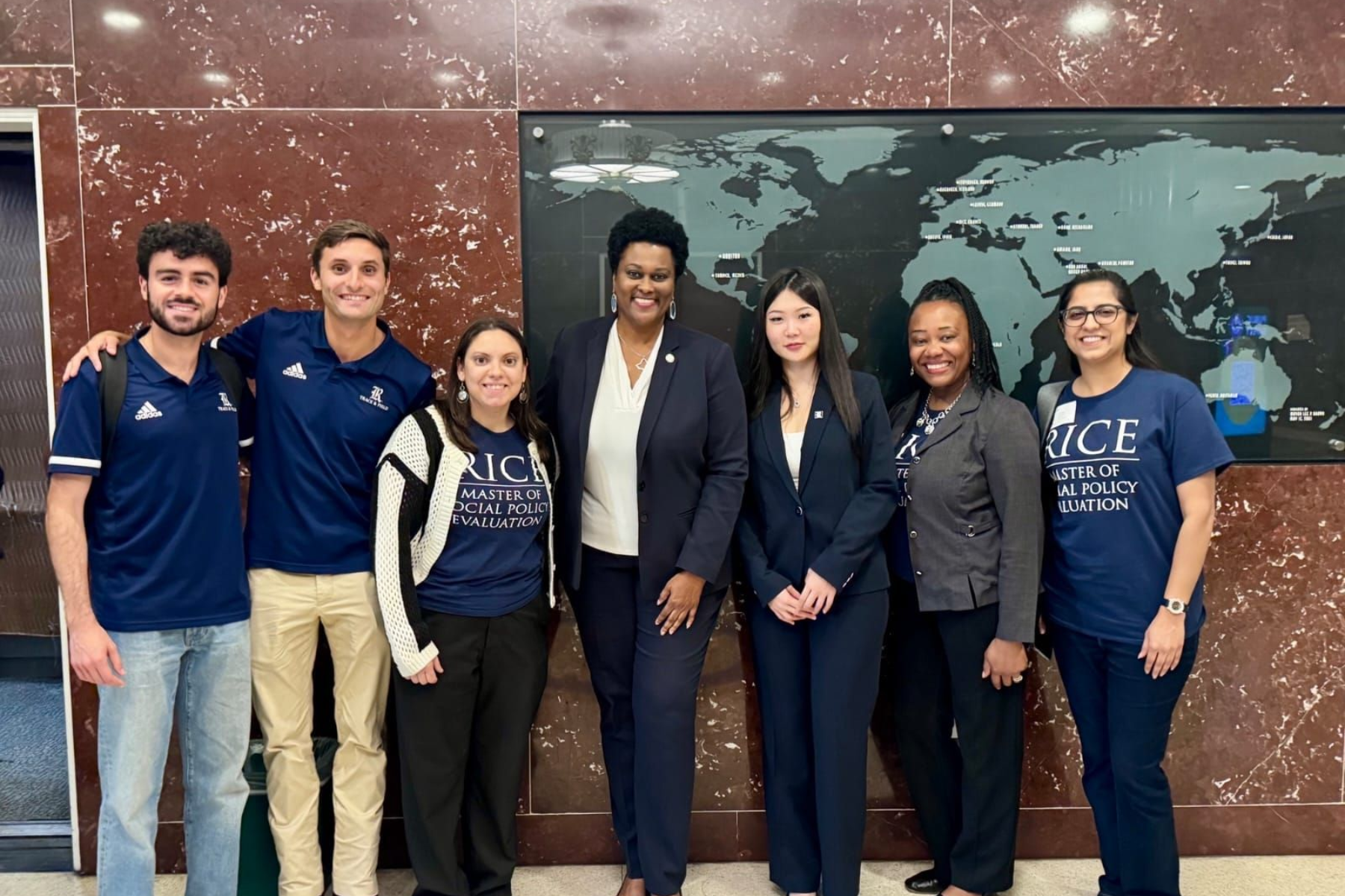 MSPE students with Martha Castex-Tatum at City Hall in Houston