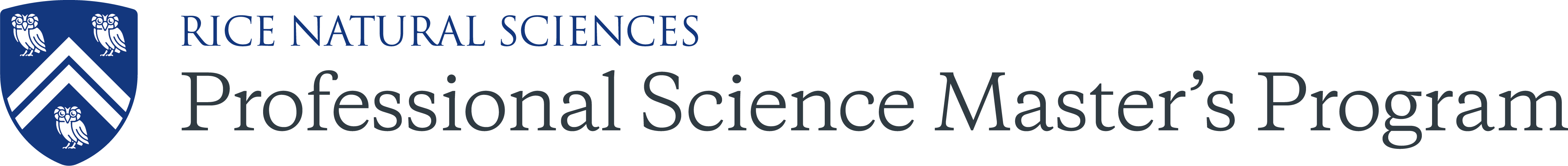 Logo of Rice University School of Natural Sciences Professional Science Master's Program